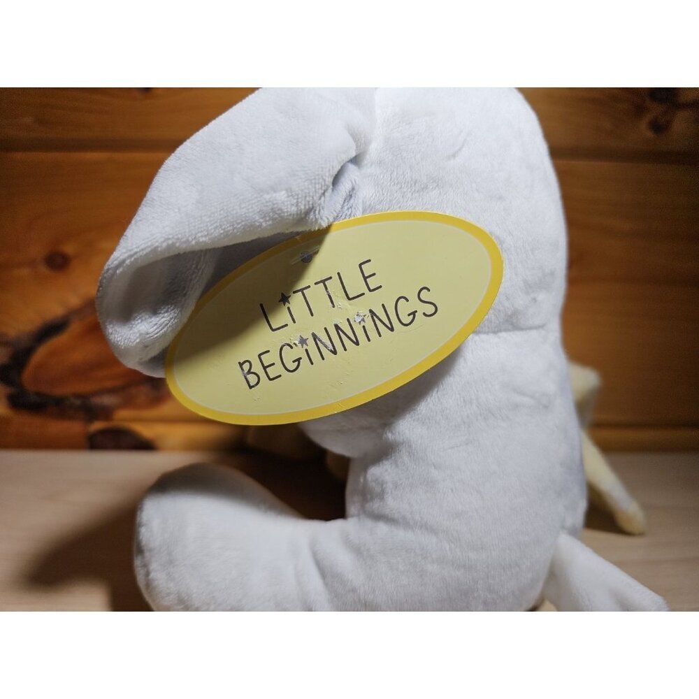 Little Beginnings Lovey Puppy Dog 7 Inch Plush With Security Blanket Gray Yellow - Picture 8 of 9
